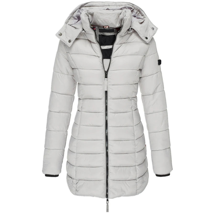 Casaco Feminino de Inverno com Capuz e Zíper - Acolhedor, Elegante e Leve - (Promoção de Inverno 2025)