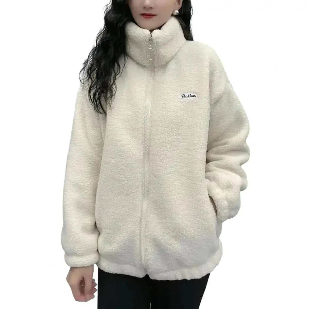 Jaqueta Feminina Para Inverno com Zíper e Detalhes Splice (Promoção de Inverno 2025)