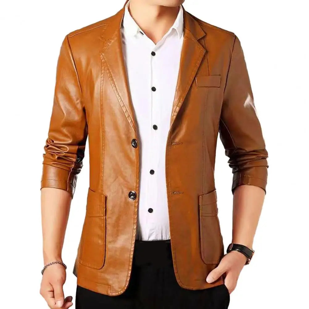Jaqueta Masculina Gola Lapela Estilo Casual Elegante – (Promoção de Inverno 2025)