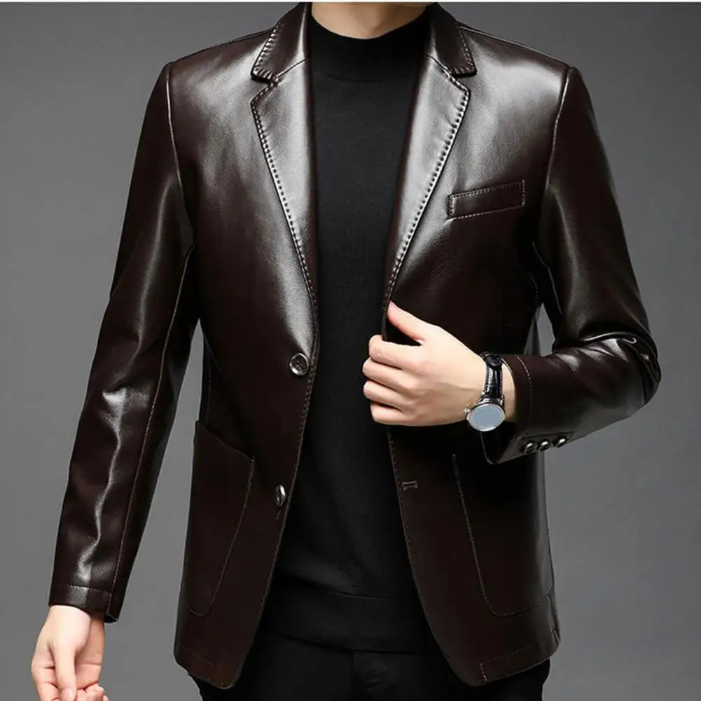 Jaqueta Masculina Gola Lapela Estilo Casual Elegante – (Promoção de Inverno 2025)