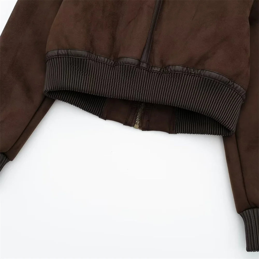 Jaqueta Feminina com Gola Alta Modelagem Solta Dupla Face – (Promoção de Inverno 2025)