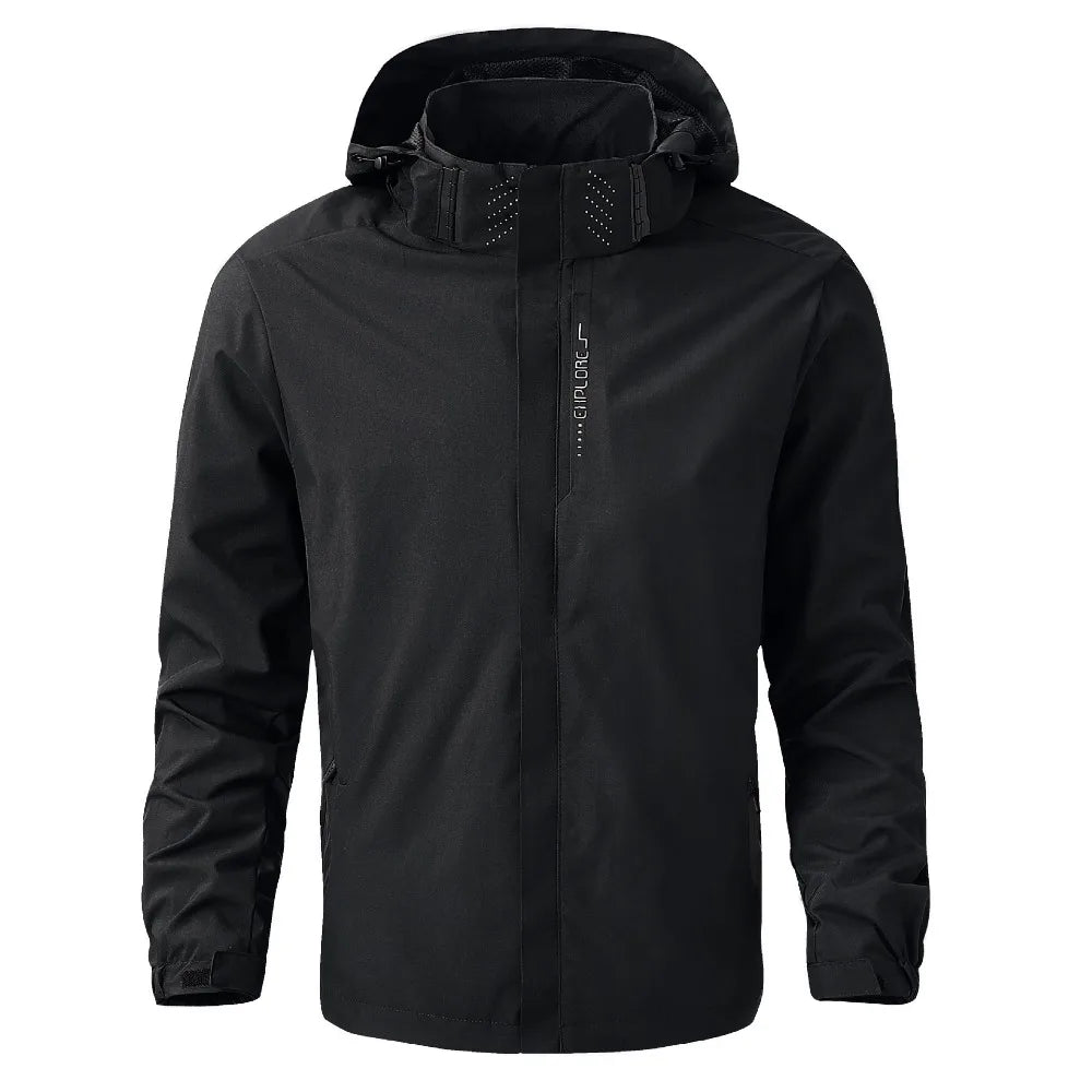 Jaqueta Masculina Impermeável Leve com Capuz para Trilhas e Escaladas - (Promoção de Inverno 2025)