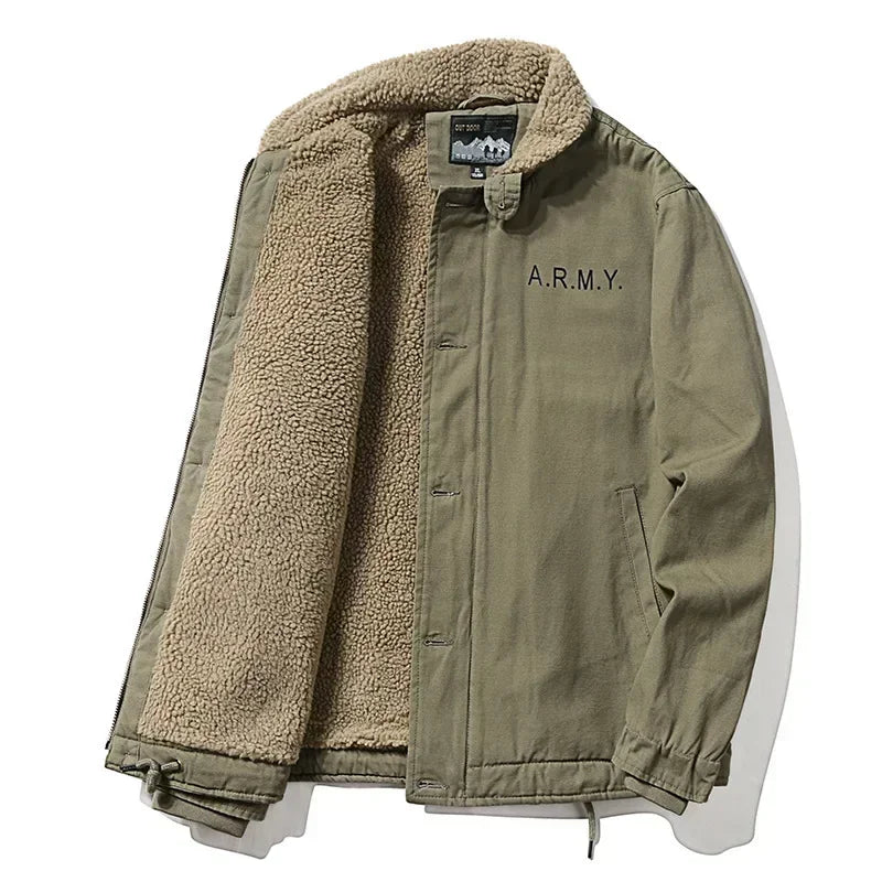 Jaqueta Masculina com Gola de Lã Forro Interno Estilo Casual – (Promoção de Inverno 2025)