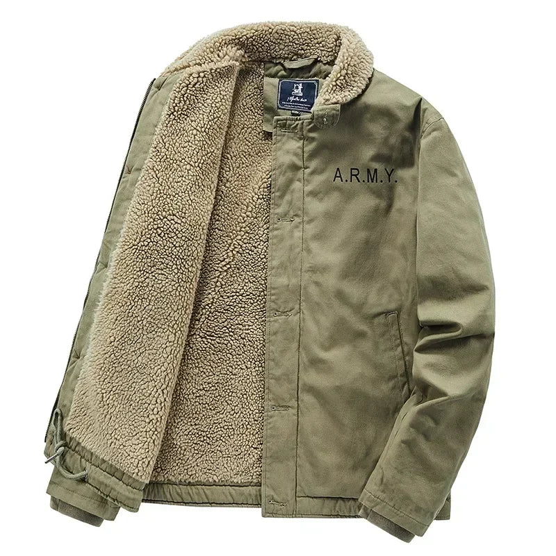 Jaqueta Masculina com Gola de Lã Forro Interno Estilo Casual – (Promoção de Inverno 2025)