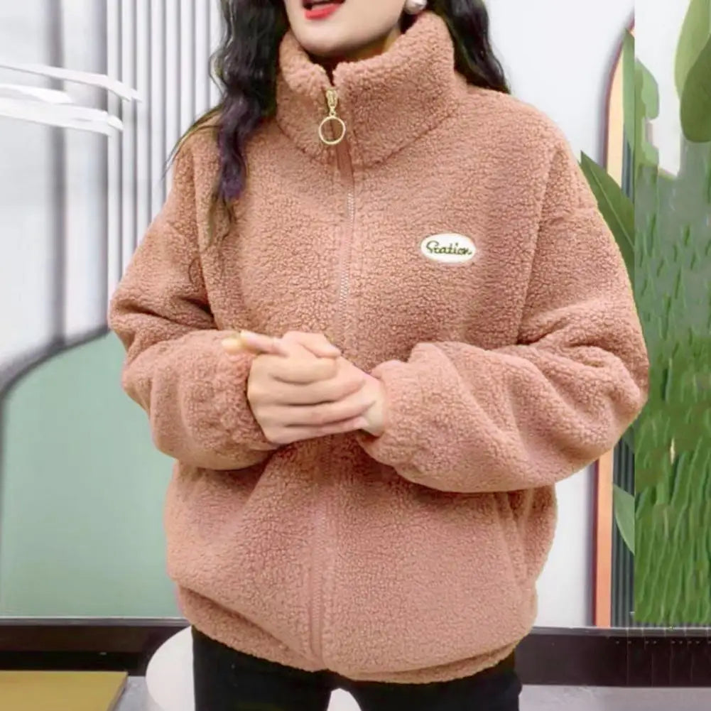 Jaqueta Feminina Para Inverno com Zíper e Detalhes Splice (Promoção de Inverno 2025)