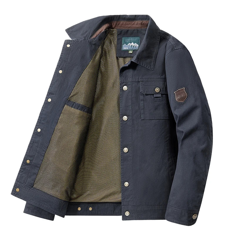 Jaqueta Masculina Cargo Estilo Britânico com Design Bomber Corta-Vento – (Promoção de Inverno 2025)