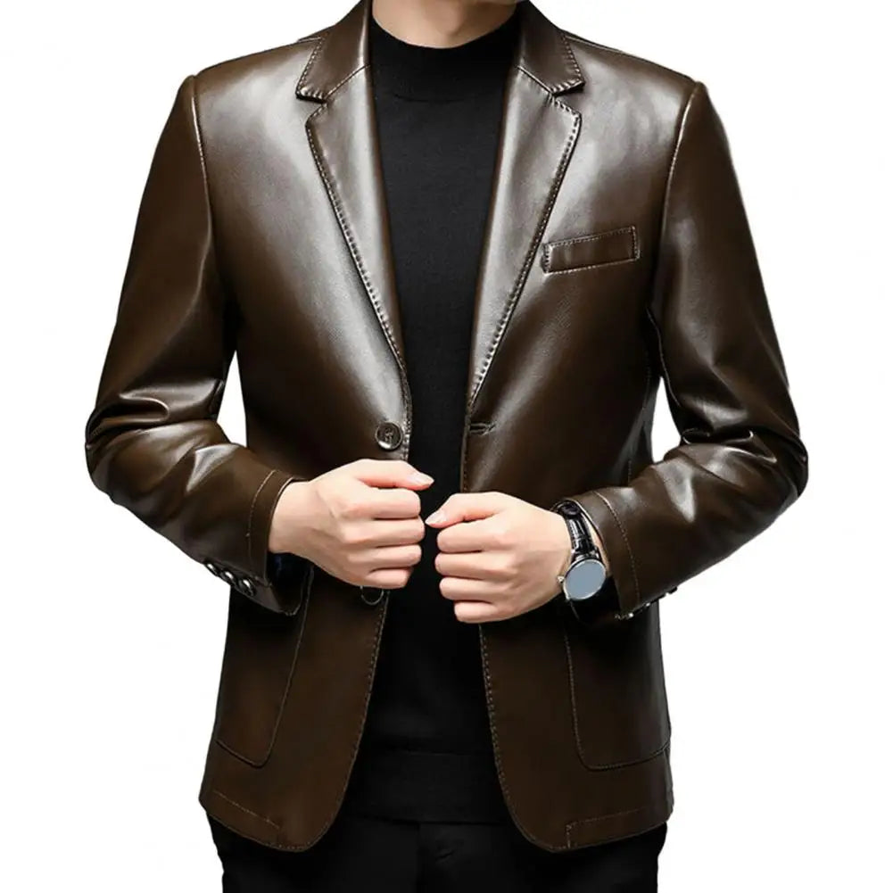 Jaqueta Masculina Gola Lapela Estilo Casual Elegante – (Promoção de Inverno 2025)