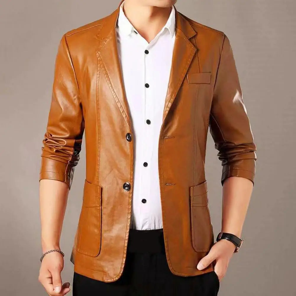 Jaqueta Masculina Gola Lapela Estilo Casual Elegante – (Promoção de Inverno 2025)