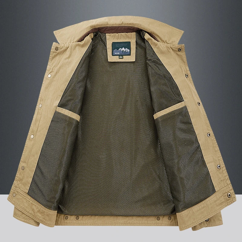 Jaqueta Masculina Cargo Estilo Britânico com Design Bomber Corta-Vento – (Promoção de Inverno 2025)
