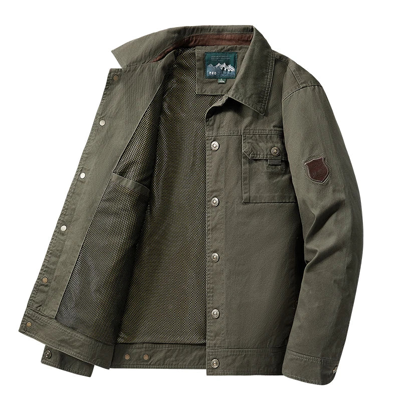 Jaqueta Masculina Cargo Estilo Britânico com Design Bomber Corta-Vento – (Promoção de Inverno 2025)