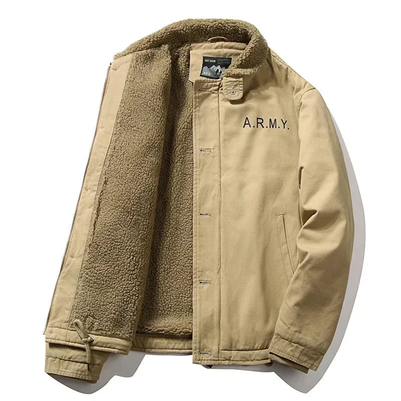 Jaqueta Masculina com Gola de Lã Forro Interno Estilo Casual – (Promoção de Inverno 2025)