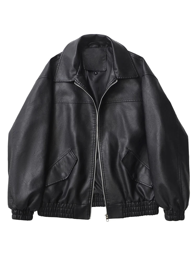 Casaco Feminino Curto em Faux Leather com Toque Vintage - (Promoção de Inverno 2025)