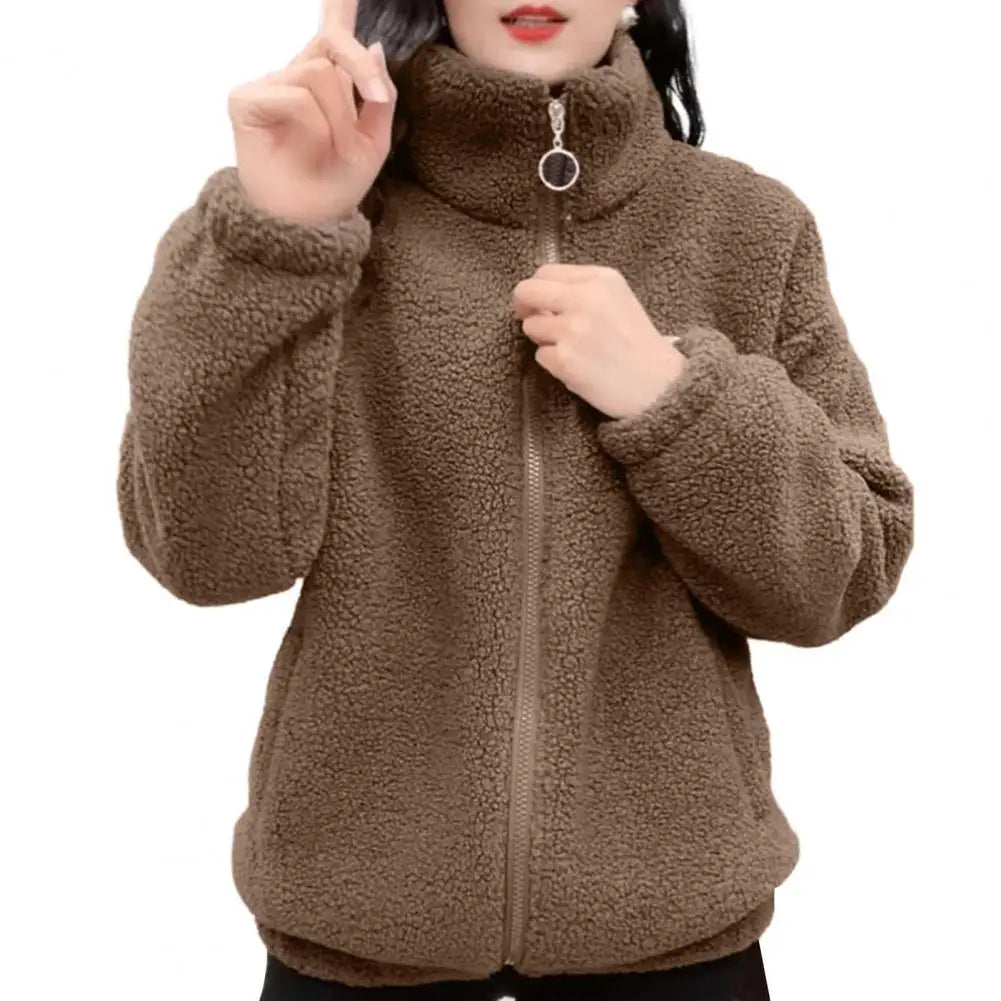 Jaqueta Feminina Para Inverno com Zíper e Detalhes Splice (Promoção de Inverno 2025)