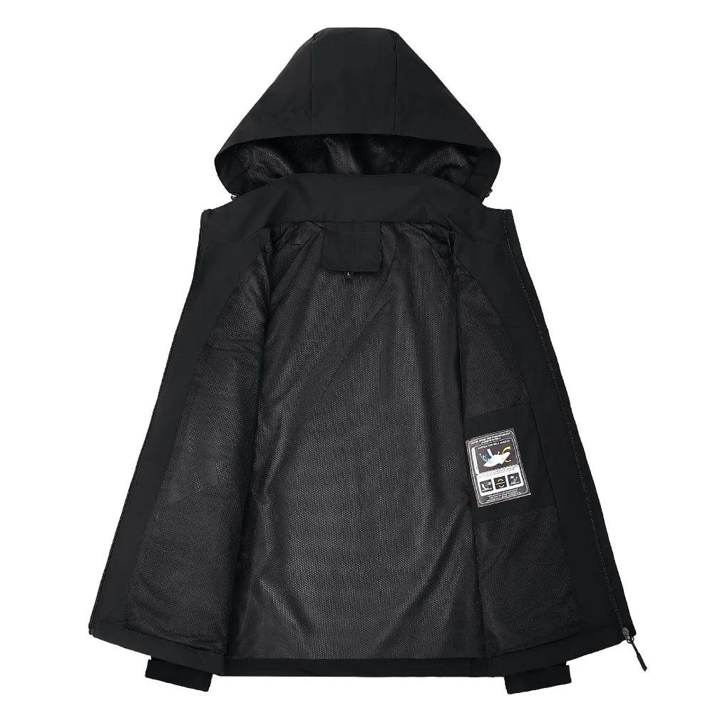 Jaqueta Masculina Impermeável Leve com Capuz para Trilhas e Escaladas - (Promoção de Inverno 2025)