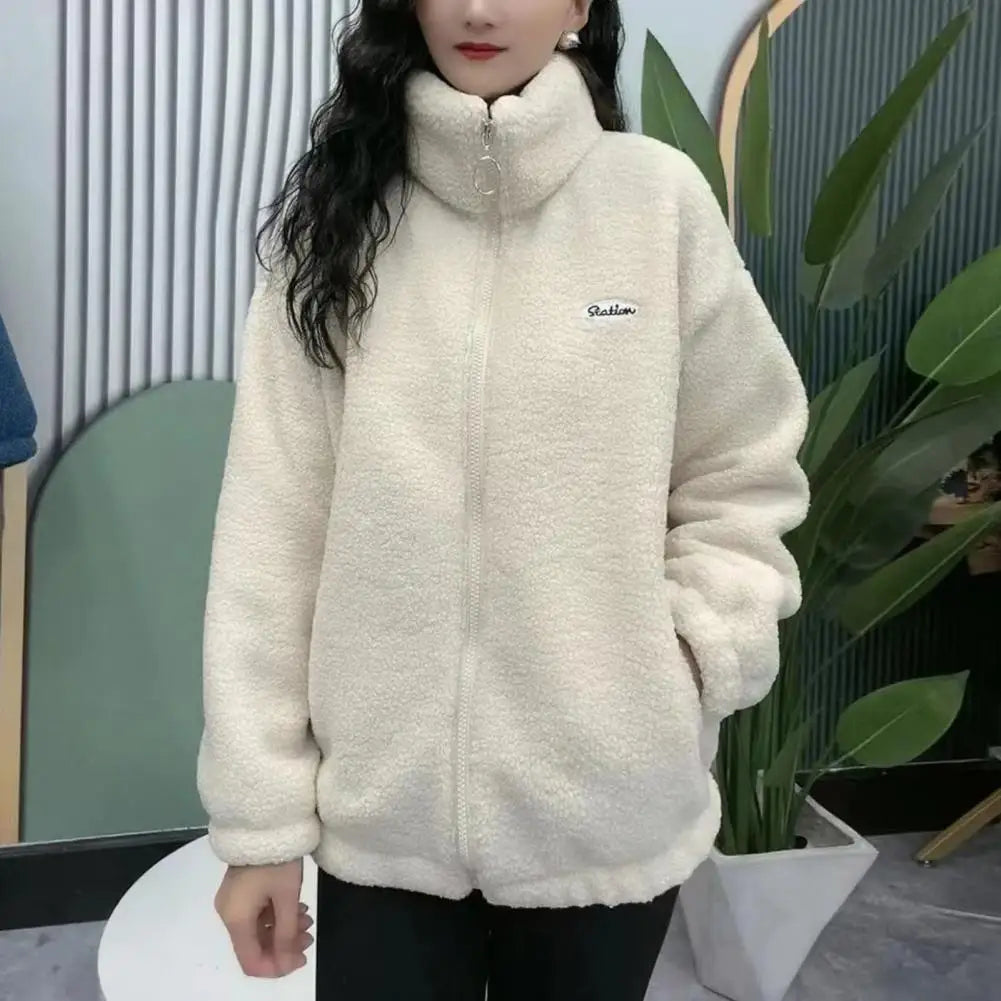 Jaqueta Feminina Para Inverno com Zíper e Detalhes Splice (Promoção de Inverno 2025)
