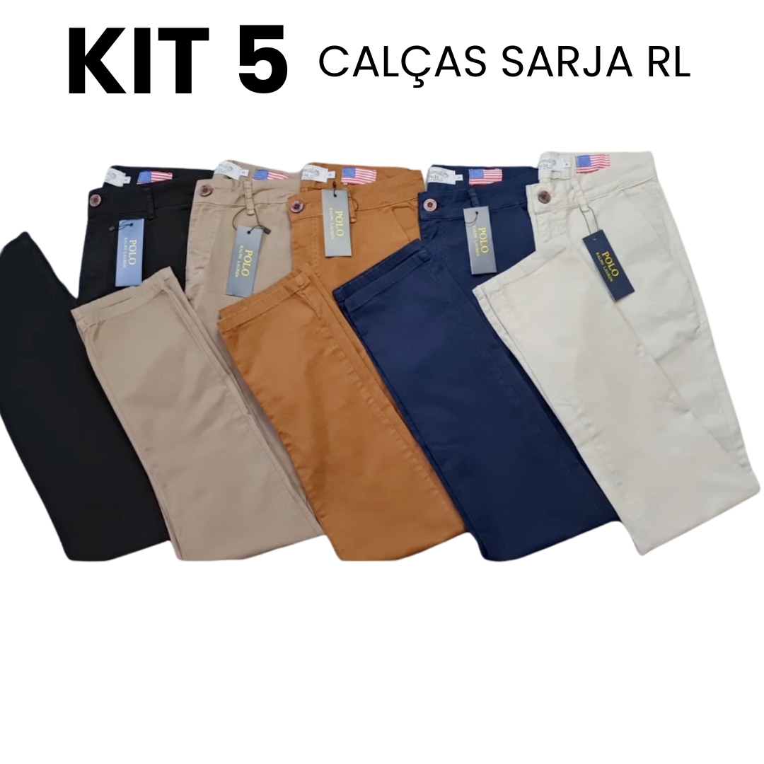 Kit 5 Calças Casuais- Cores Mistas - Balão Ofertas