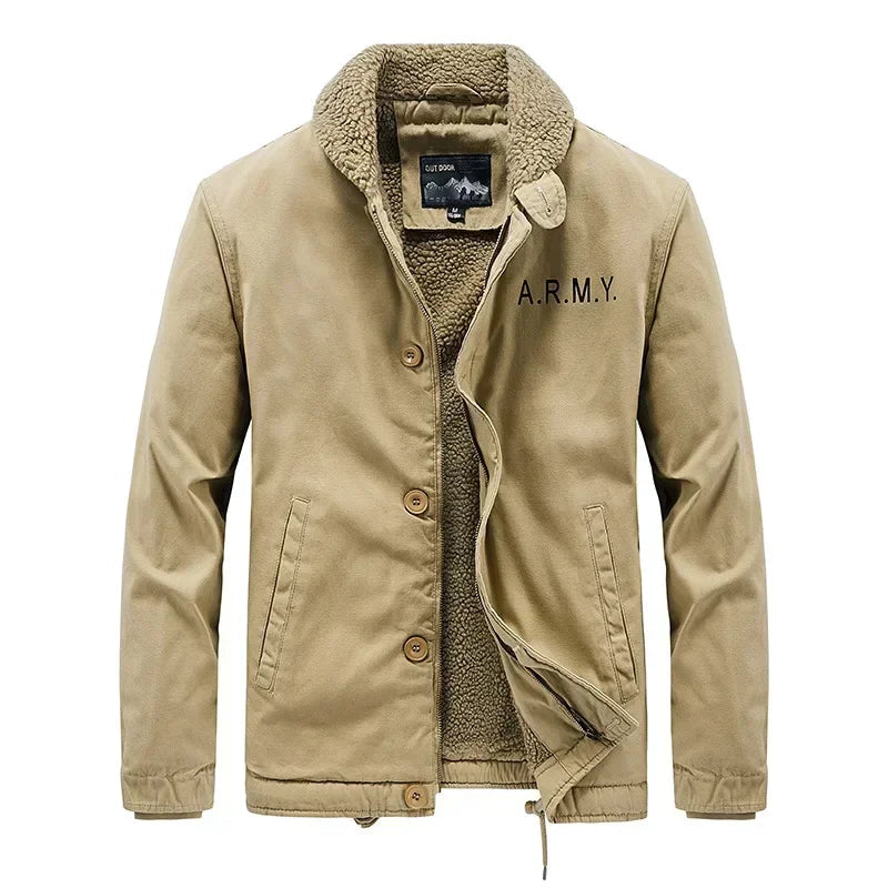 Jaqueta Masculina com Gola de Lã Forro Interno Estilo Casual – (Promoção de Inverno 2025)