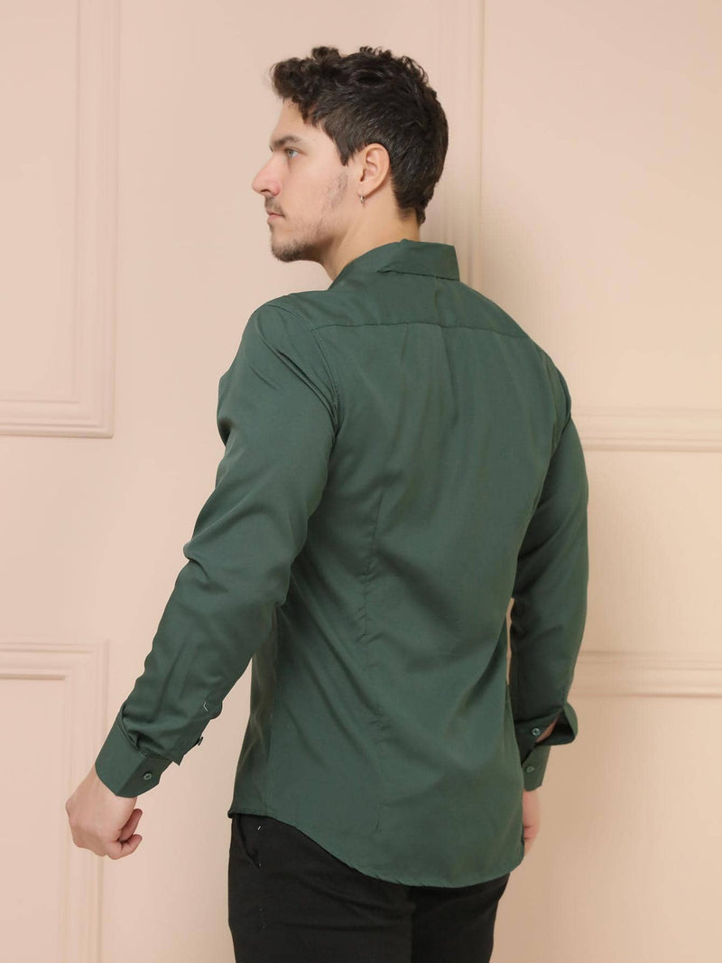 CAMISA SOCIAL ESSENCIAL'S - VERDE MILITAR