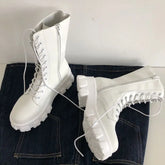 Bota Feminina Cano Médio Cadarço e Zíper com Plataforma Confortável - (Promoção de Inverno 2025)
