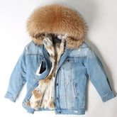 Jaqueta Parka Jeans Feminina com Forro Capuz Removível – (Promoção de Inverno 2025)