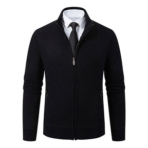 Jaqueta Masculina Cardigan com Gola Dobrável Forro Fleece Estilo Vintage – (Promoção de Inverno 2025)