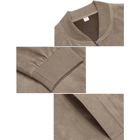 Jaqueta Masculina com Zíper e Gola Alta Casual Retrô – (Promoção de Inverno 2025)