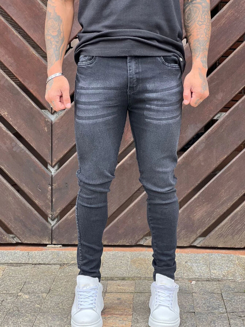 JEANS JAXON - PRETO RISCADO