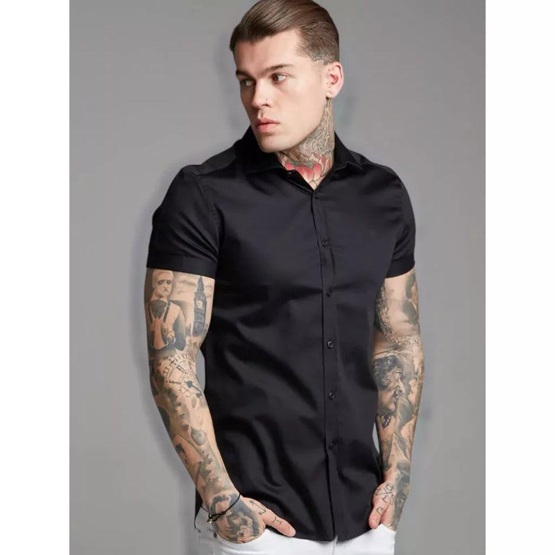 ELEGANZA - CAMISA SOCIAL SLIM DE MANGA CURTA