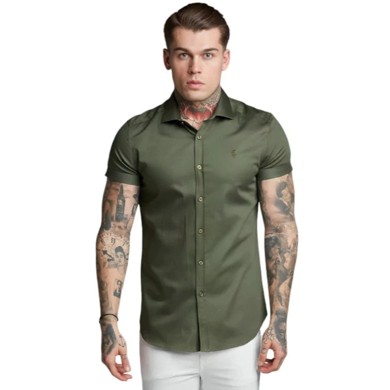 ELEGANZA - CAMISA SOCIAL SLIM DE MANGA CURTA