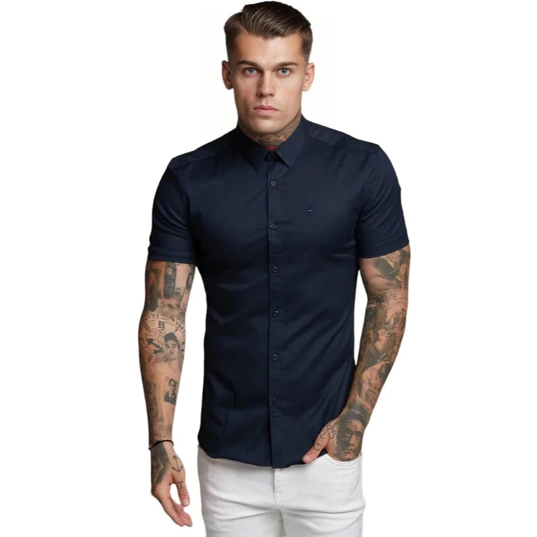 ELEGANZA - CAMISA SOCIAL SLIM DE MANGA CURTA