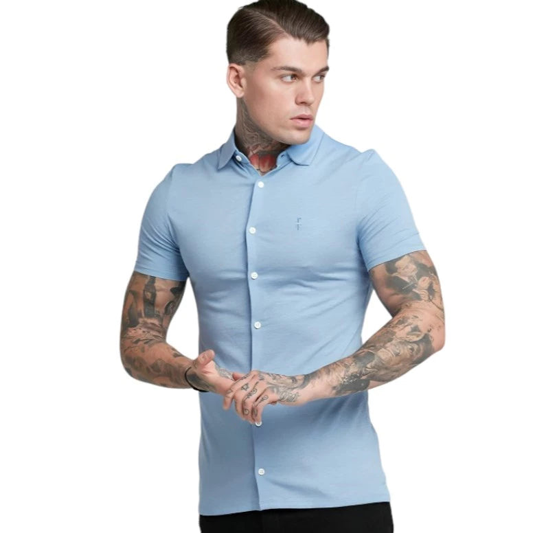 ELEGANZA - CAMISA SOCIAL SLIM DE MANGA CURTA