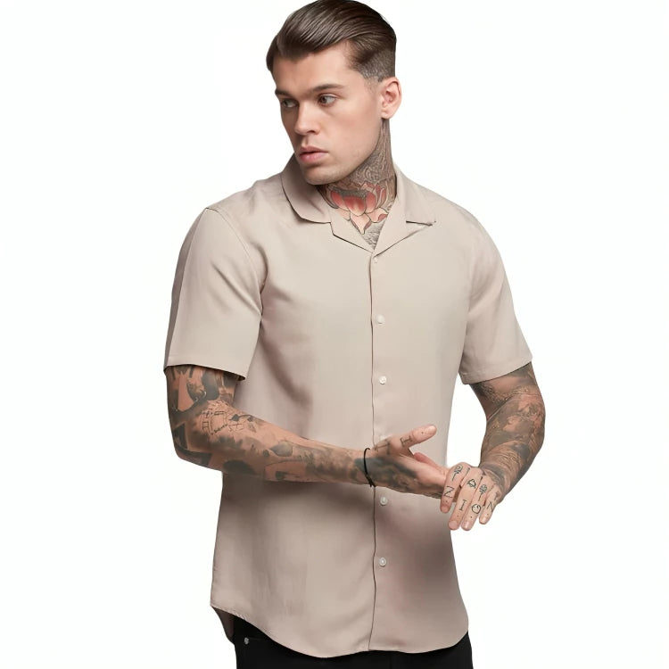 ELEGANZA - CAMISA SOCIAL SLIM DE MANGA CURTA