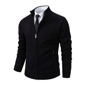 Jaqueta Masculina Cardigan com Gola Dobrável Forro Fleece Estilo Vintage – (Promoção de Inverno 2025)