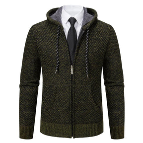 Jaqueta Masculina Cardigan com Gola Dobrável Forro Fleece Estilo Vintage – (Promoção de Inverno 2025)