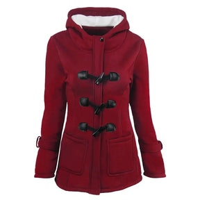 Casaco Feminino Básico com Capuz e Zíper - Sobretudo Casual para Outono/Inverno - (Promoção de Inverno 2025)