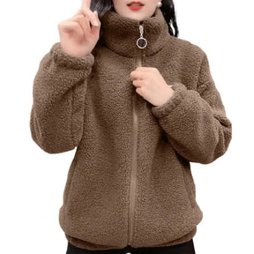Jaqueta Feminina Para Inverno com Zíper e Detalhes Splice (Promoção de Inverno 2025)