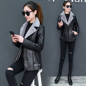 Jaqueta Feminina Oversized com Forro Peluciado e Gola Dobrável – (Promoção de Inverno 2025)